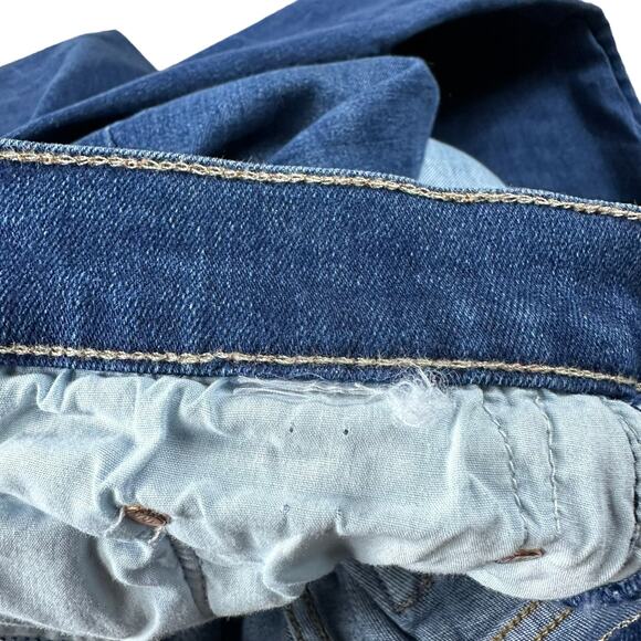 MOTHER The Weekender Sweet Lime Flared Denim Jeans CUT OFF FLAWED - Picture 8 of 9